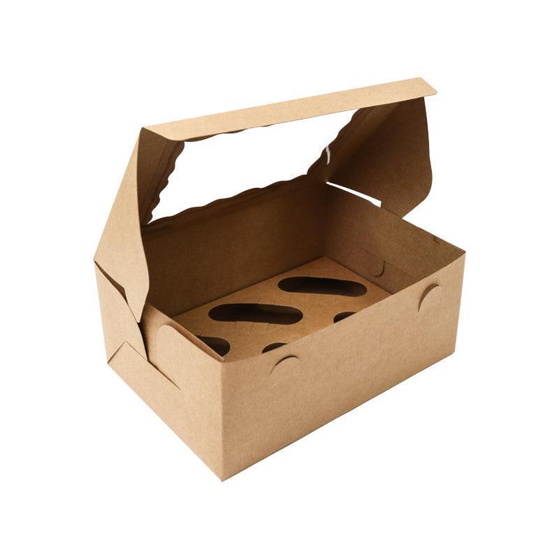 Cupcake Box Kraft- Holds 6 - centaur packaging