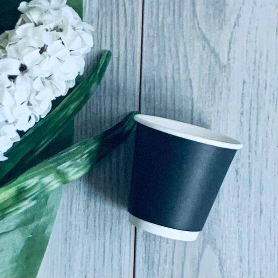 8oz Black Double Wall Cup - Pack 25 - centaur packaging