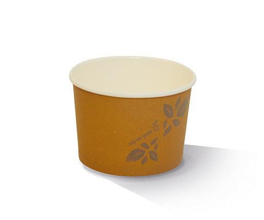 8oz -Hot or Cold bowl PLA Kraft-Pack of 50 - centaur packaging