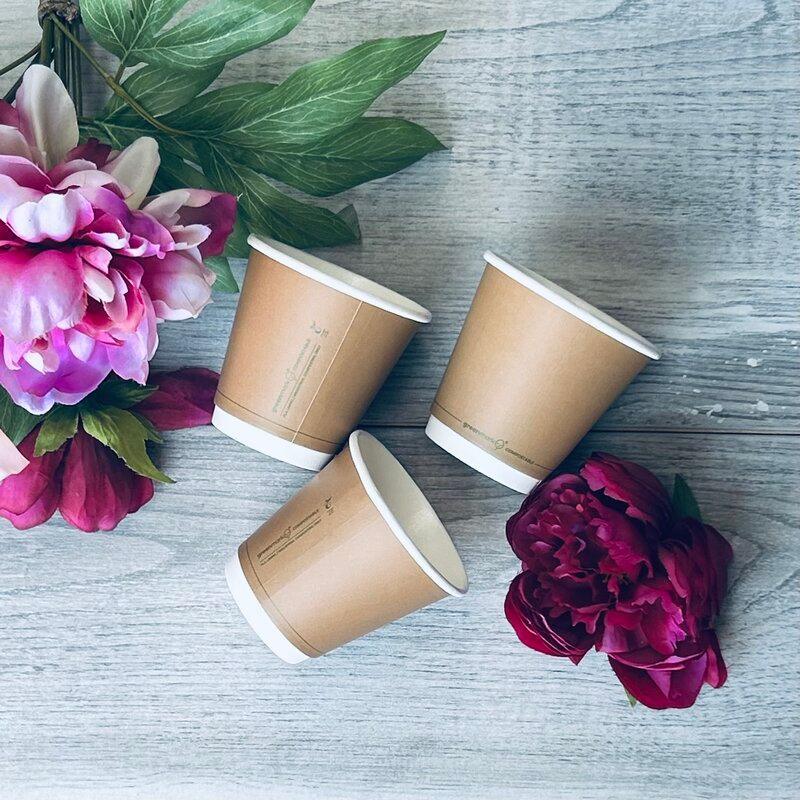 8oz PLA Kraft Double wall cup - Sleeve of 25 - centaur packaging