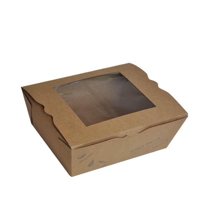 Brown Kraft Takeaway Box with Window Medium - Pack of 50 - centaur packaging