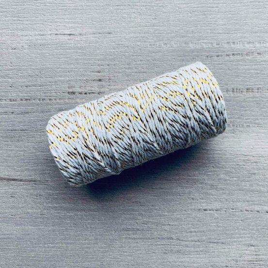 Bakers Twine Metallic 2mm X 100mt - White & Gold - centaur packaging