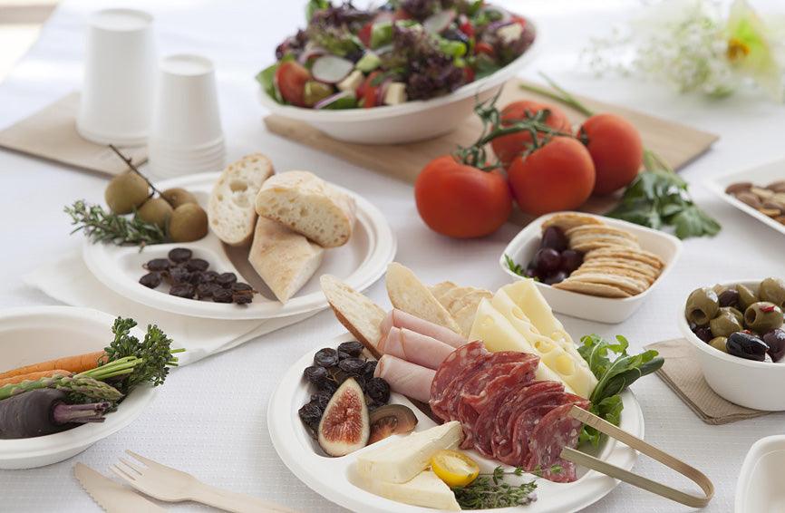 Bio-Degradable 10" Round Plate-Pack 50 - centaur packaging-bamboo tong-wood cultery