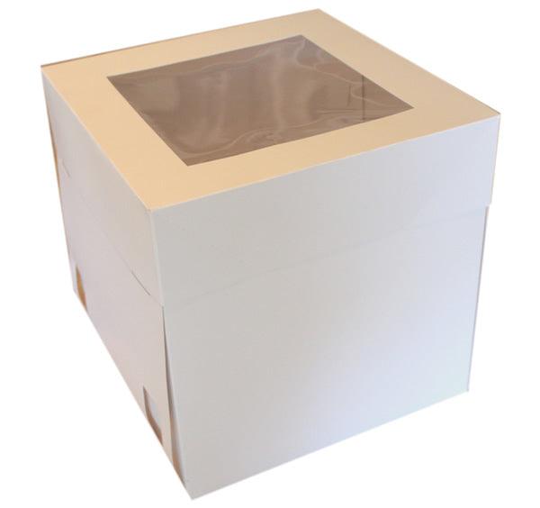 Cake Box With Window Lid 10" x 10" x 12" - centaur packaging