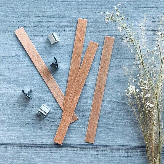 Wood Candle Wick 4pk For large containers lower smouldering flame
