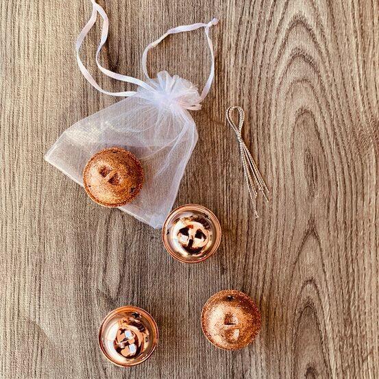 Christmas Decoration - Rose Gold Bells - 4pc - centaur packaging