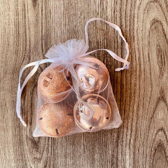 Christmas Decoration - Rose Gold Bells - 4pc - centaur packaging