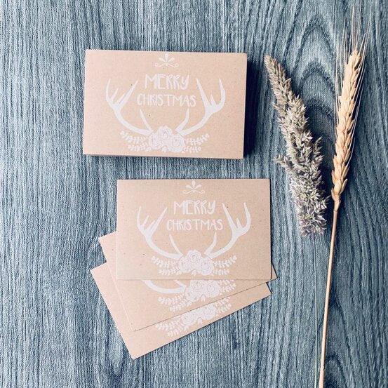 Christmas Tag- Kraft - Christmas Horns Pack of 50 - centaur packaging