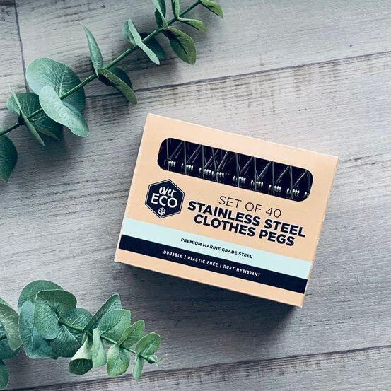 Ever Eco Stainless Steel Clothes Pegs Premium Marine Grade 40PK - centaur packaging