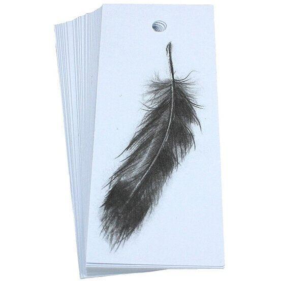 Feather Gift Tag White - 25pk - centaur packaging