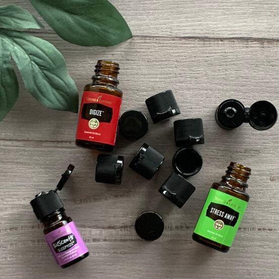 Flip top lid for Essential Oil Bottles - Pack 10 - centaur packaging