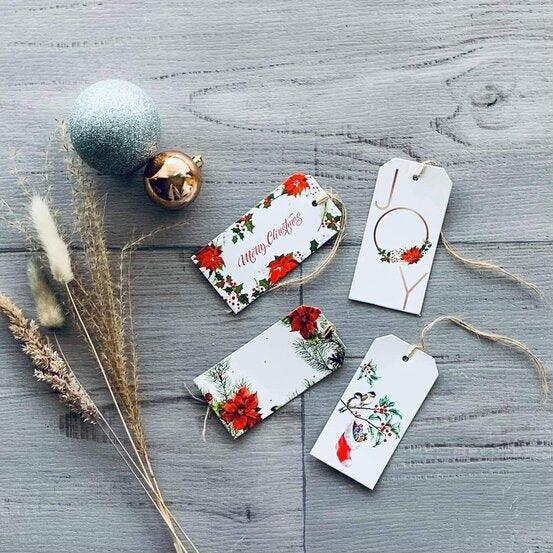 Floral Joy Christmas Gift Tag - Pack 24 - centaur packaging