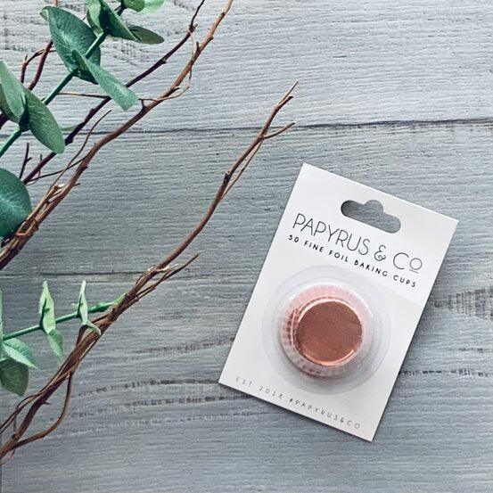 Foil Cupcake Baking Cups Mini Rose Gold - Pack 50 - centaur packaging