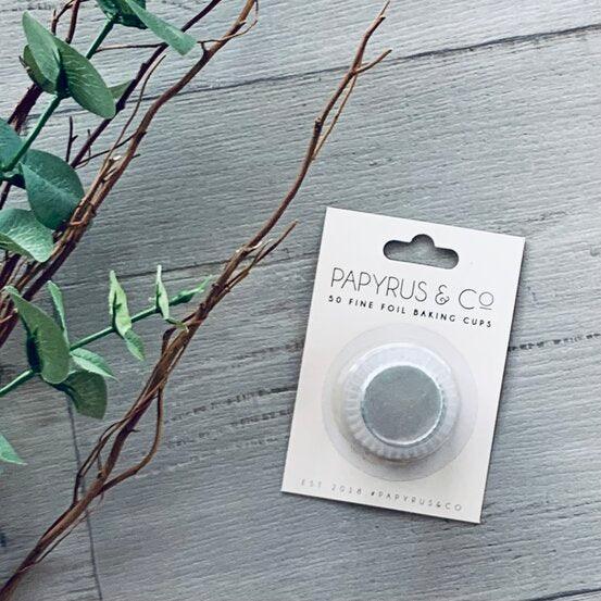 Foil Cupcake Baking Cups Mini Silver - Pack 50 - centaur packaging
