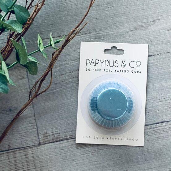 Foil Cupcake Baking Cups Standard Pastel Blue - Pack 50 - centaur packaging