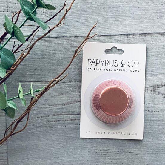 Foil Cupcake Baking Cups Standard Rose Gold - Pack 50 - centaur packaging