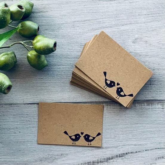 Gift Tag Love Birds Kraft - 50Pk - centaur packaging