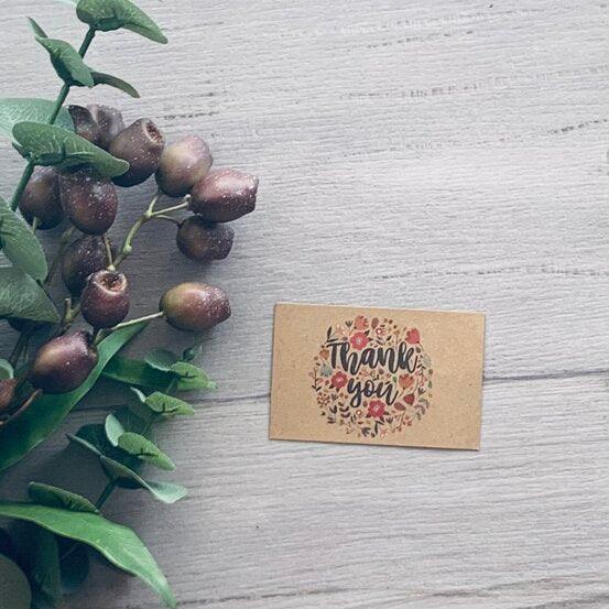 Gift Tag Thank You Floral Wreath - 50Pk - centaur packaging