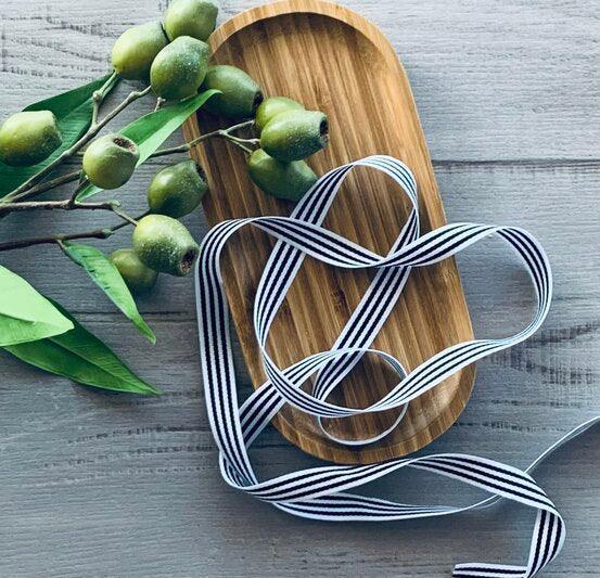 Grosgrain Fine Stripe 15mm x 20mt - Black - centaur packaging