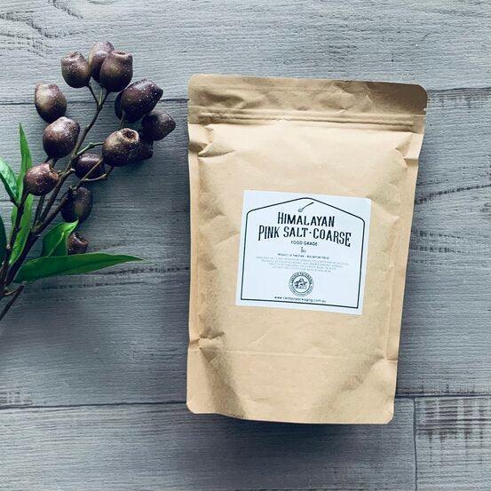 Himalayan Pink Salt -Coarse 1kg - in kraft pouch centaur packaging