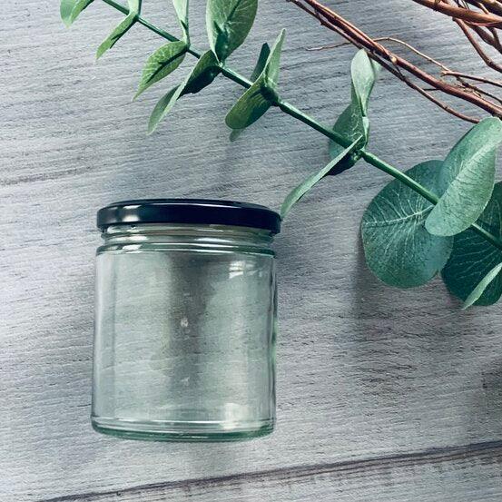 Jam Jar- with Black lid 270ml - centaur packaging