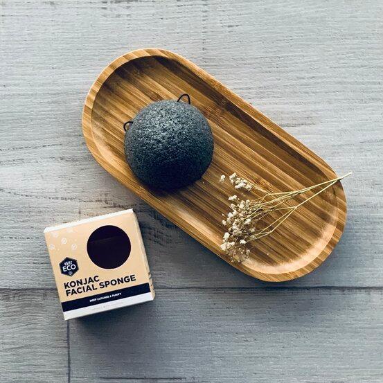 Konjac Facial Sponge - Charcoal - centaur packaging