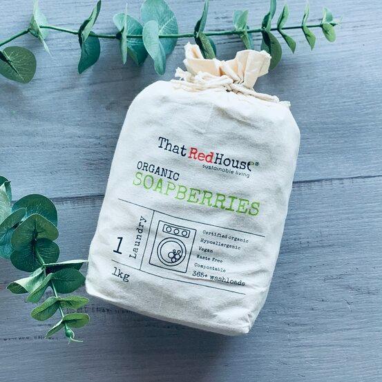 Organic Soap Berries - 1kg - calico bag centaur packaging