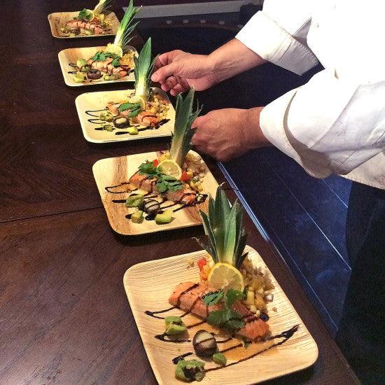 Palm Leaf Square Shallow Plate 8" - Pack of 20 - centaur packaging