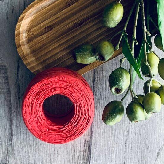 Paper Raffia 4mm x 100mt - Red - centaur packaging
