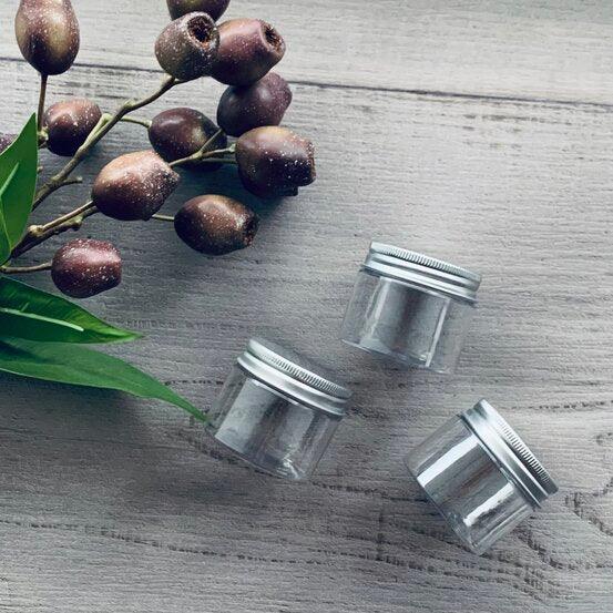 PET 50GM Clear PET Jar with Aluminum Lid - centaur packaging