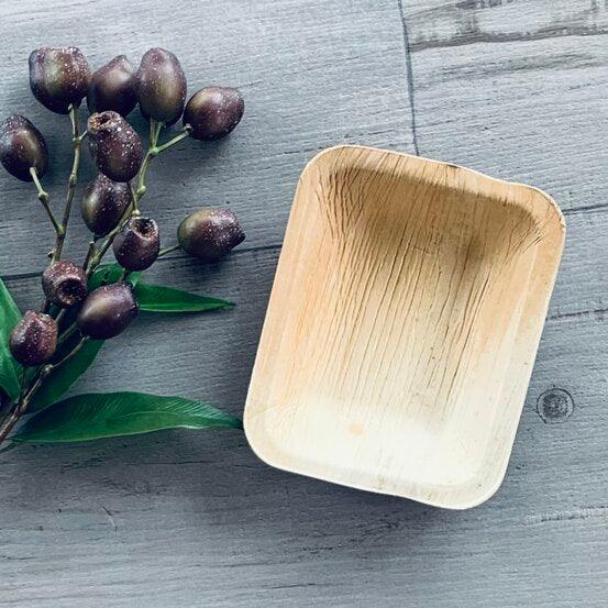 Rectangle Palm Leaf Bowl 6.5" x 5" Small - Pack of 25 - centaur packaging