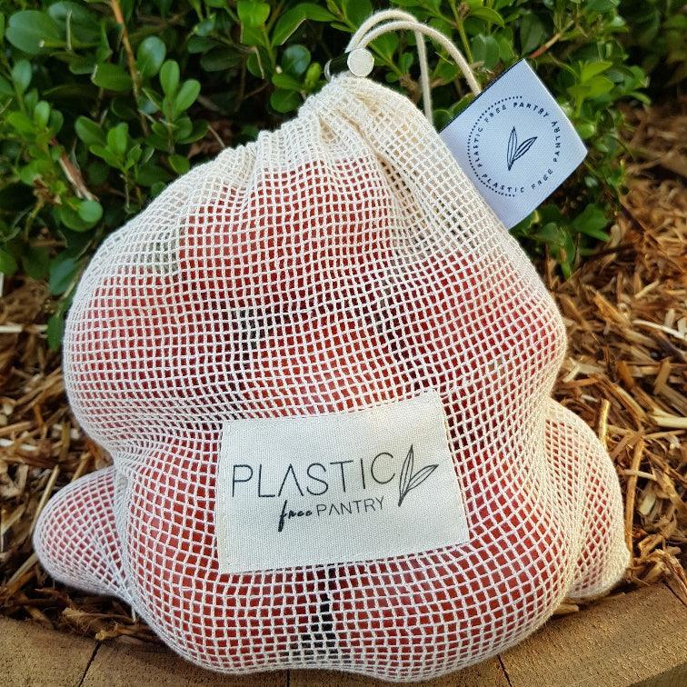 Reusable Organic Cotton Mesh Produce Bags - Set of 6 - centaur packaging
