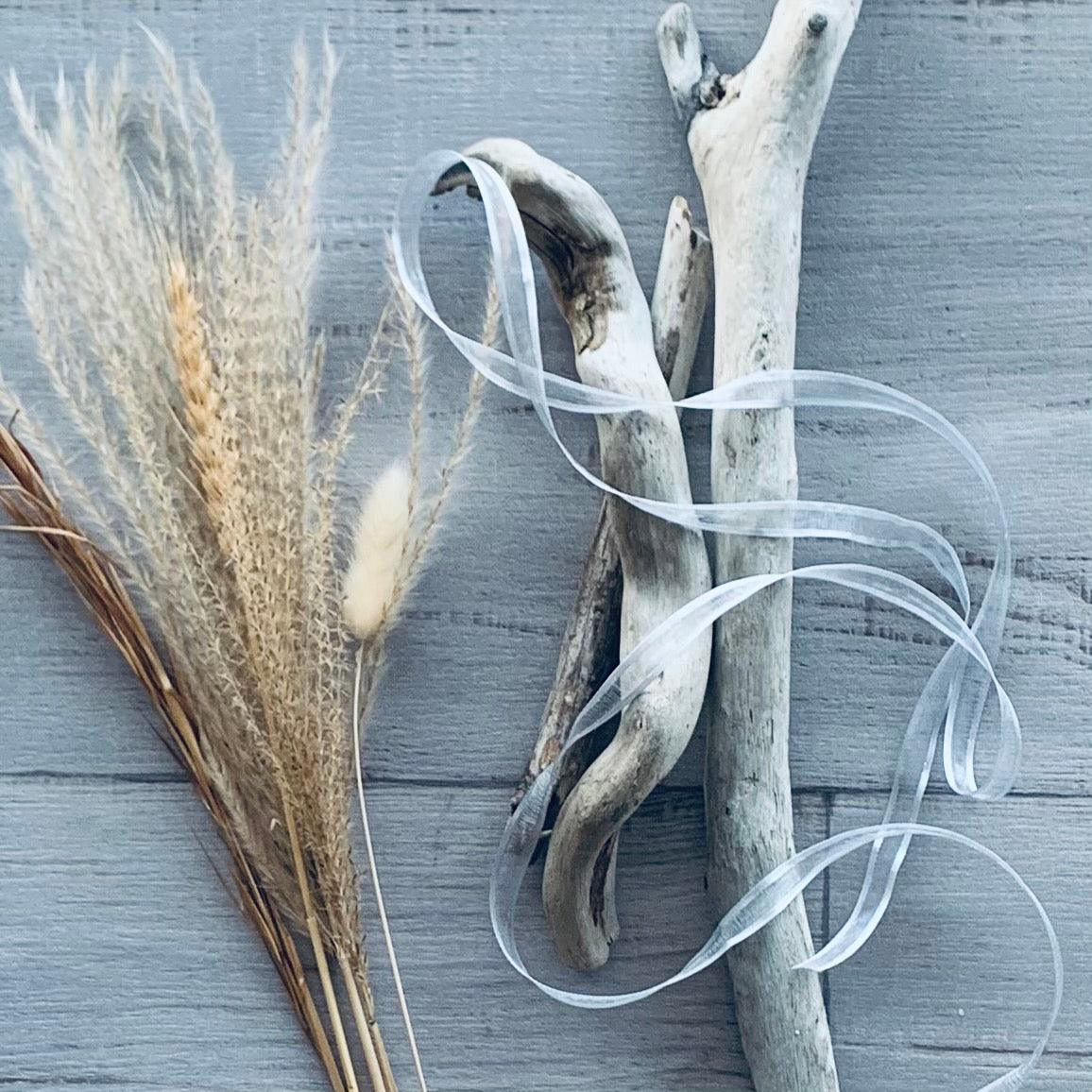 Ribbon Organdy Satin Edge 10mm x 20m - Silver - centaur packaging