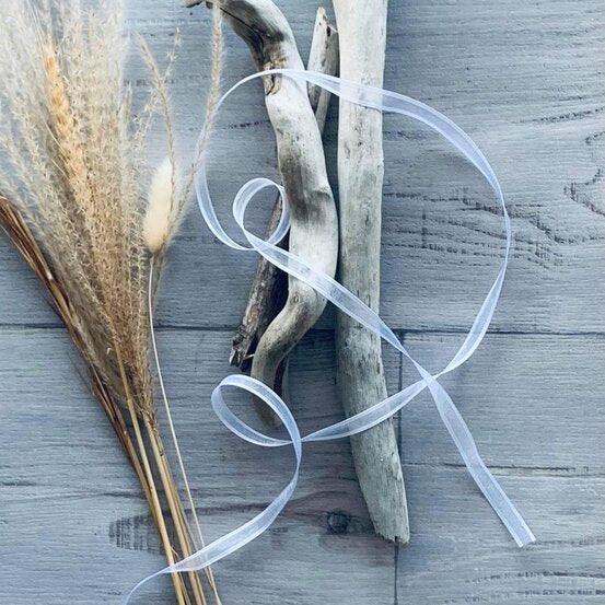 Ribbon Organdy Satin Edge 10mm x 20m - White - centaur packaging