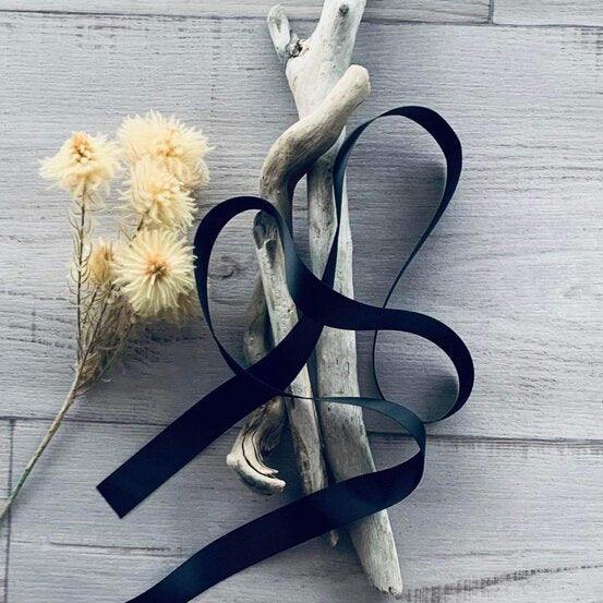 Ribbon Plain Grosgrain 25mm x 20m - Black - centaur packaging