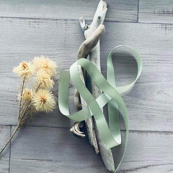 Ribbon Plain Grosgrain 25mm x 20m - Sage - centaur packaging