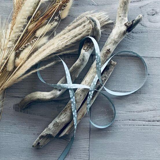 Satin Leaf Ribbon 10mm x 20mt - Grey - centaur packaging