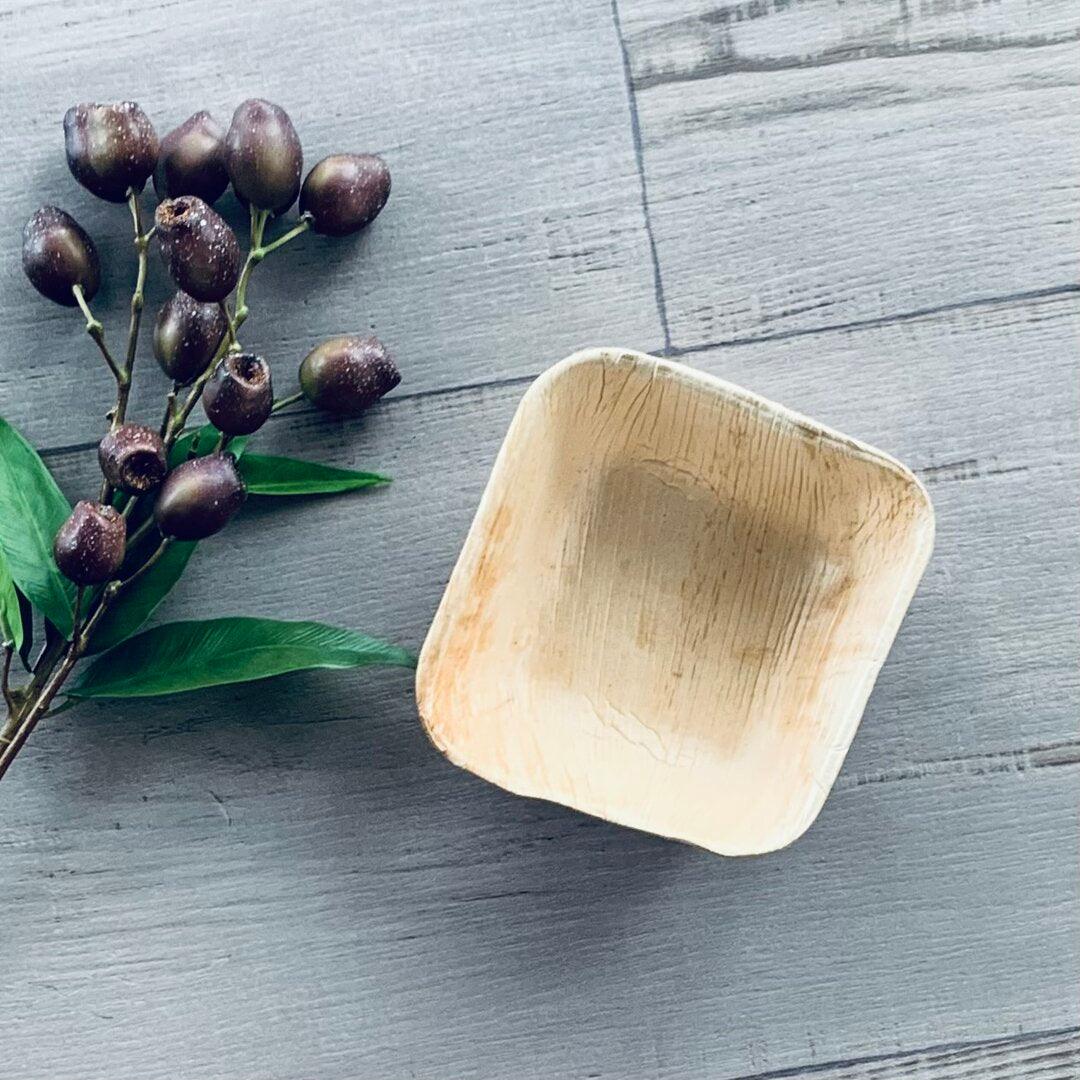 Square Palm Leaf Bowl 5.5" Small - Pack of 25 - centaur packaging