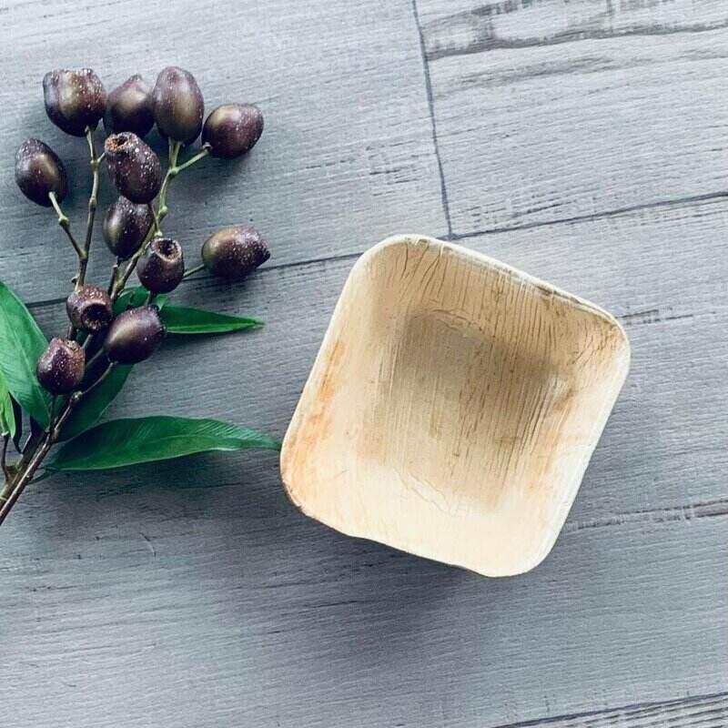 Square Palm Leaf Bowl 5.5" Small - Pack of 25 - centaur packaging
