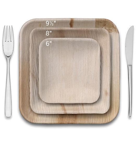 Square Palm Leaf Plate 9.5" x 9.5" - Pack of 20 - centaur packaging