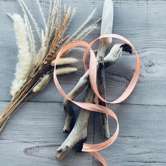 Taffeta Woven Edge Ribbon - Peach - centaur packaging