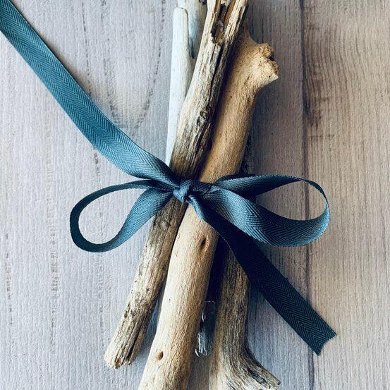 Twill Herringbone Ribbon 15mm x 20mt - Charcoal - centaur packaging