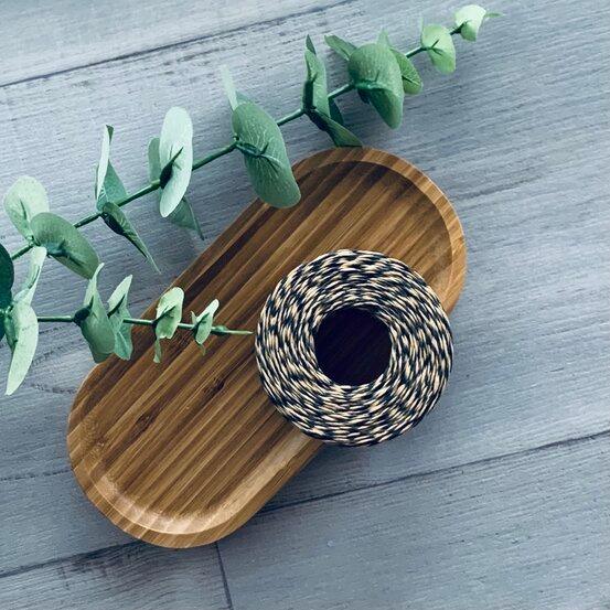 Two Tone Paper Twine 2mm x 100mt - Black & Natural - centaur packaging