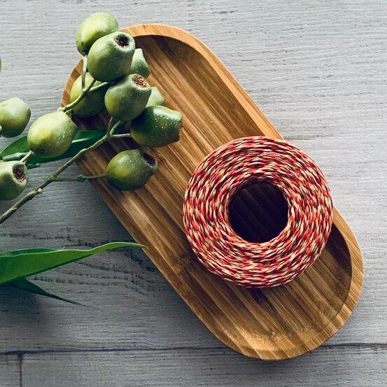 Two Tone Paper Twine 2mm x 100mt - Red & Natural - centaur packaging