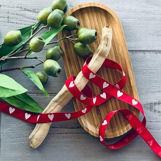 Vintage Cotton Ribbon Heart - Red- White - centaur packaging