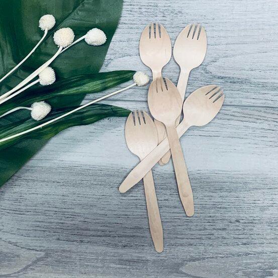 Wooden Bamboo Spork - Pack 100 - centaur packaging