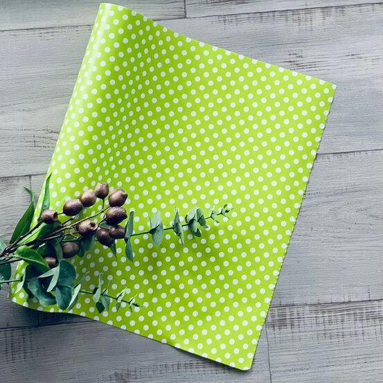Wrapping Paper - White Spot on Green - centaur packaging