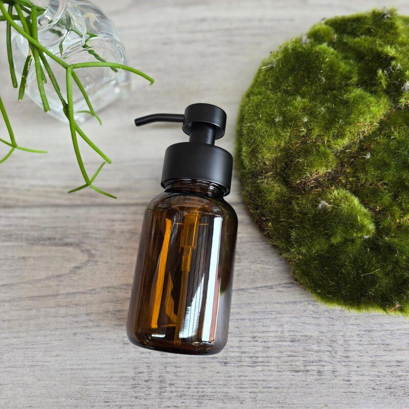 250ml amber glass bottle with black foamer