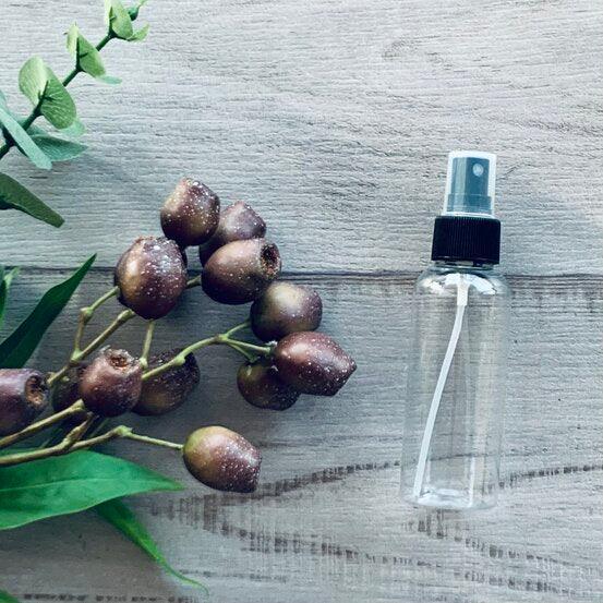 100ml Clear Tall PET Bottle Black Spray Mister Centaur Packaging