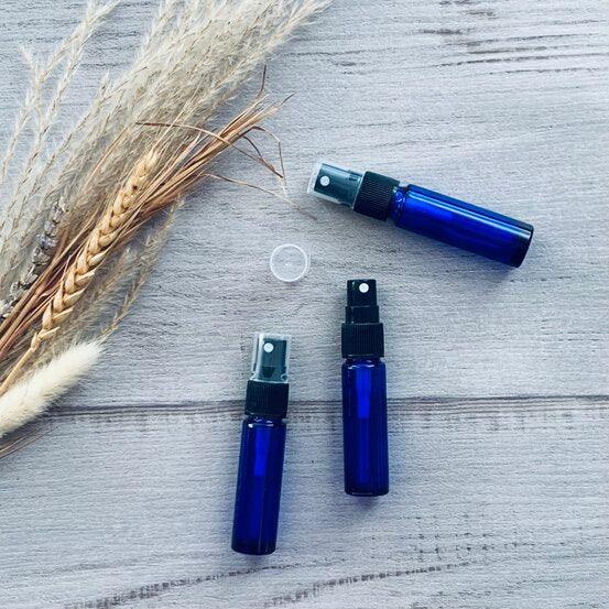 10ml Cobalt Blue Bottle with Black Mister - centaur packaging